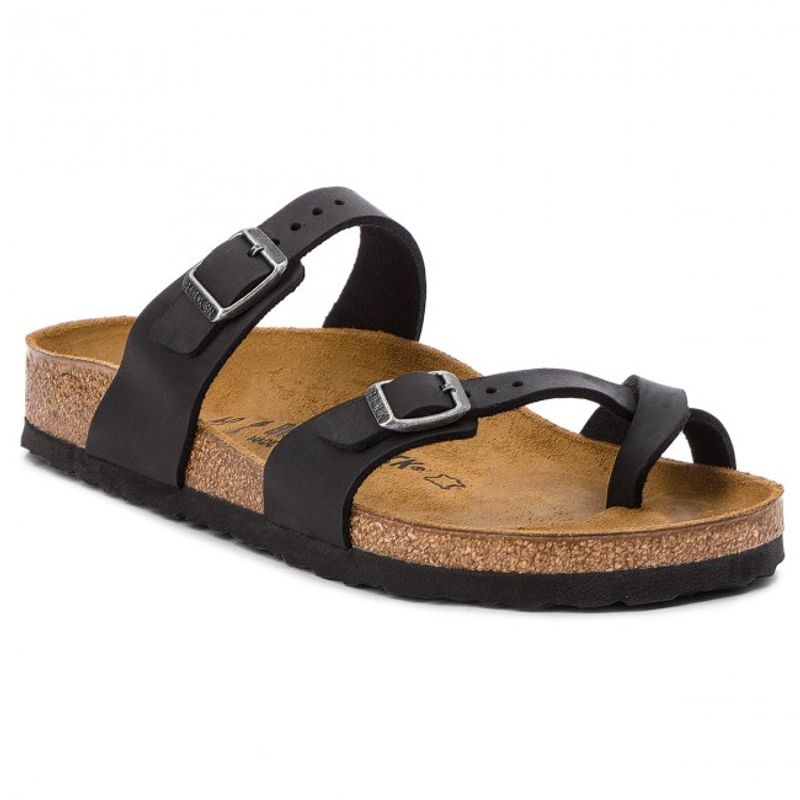 Birkenstock Mayari Svart oljet skinn smal