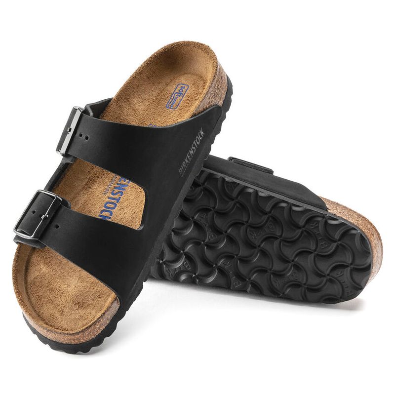 Birkenstock Arizona SFB svart nubuck skinn smal