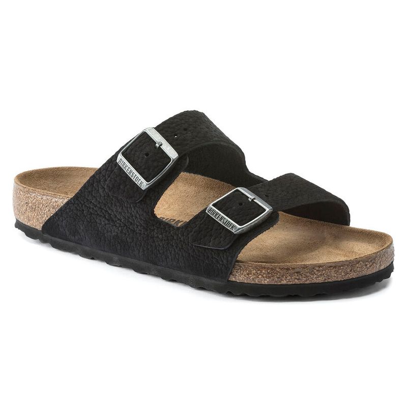 Birkenstock Arizona svart nubuck skinn normal