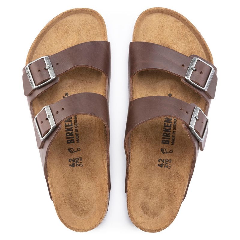 Birkenstock Arizona Vintage Wood Roast Grip Natur skinn normal