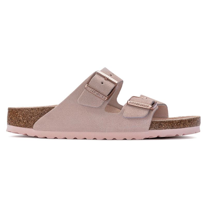 Birkenstock Arizona Shimmering Light Rose Semsket skinn smal