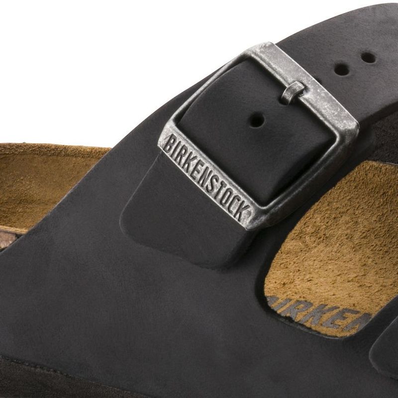 Birkenstock Arizona Svart oljet skinn smal