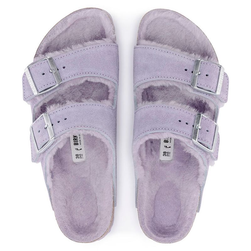Birkenstock Arizona Shearling purple fog semsket skinn/lammeull 