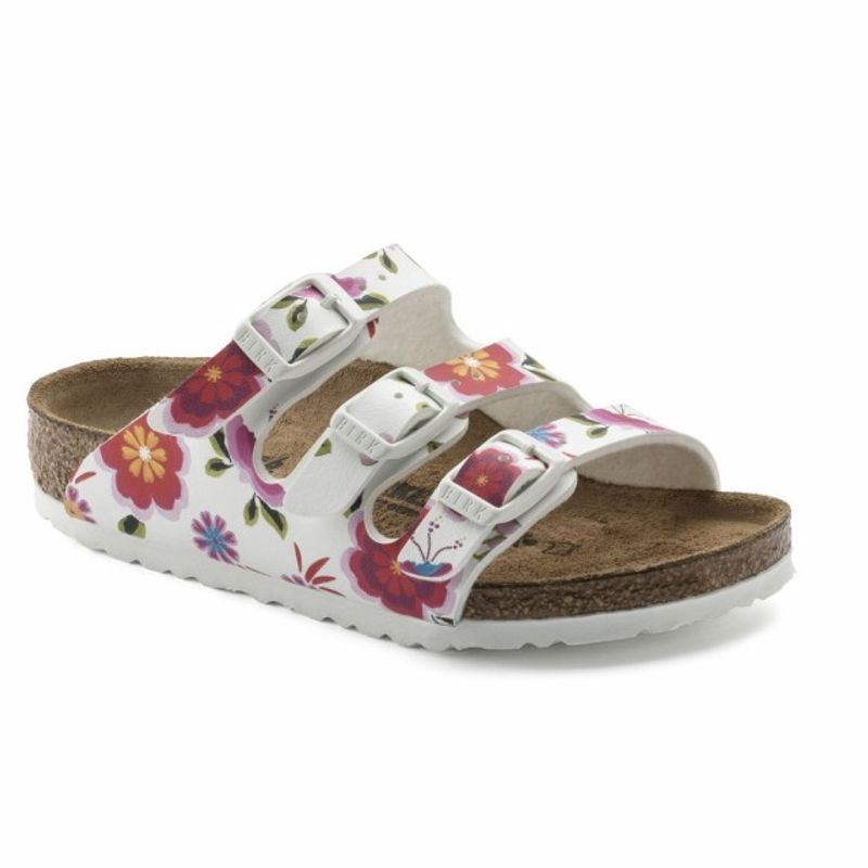 Birkenstock Florida China flowers hvit Birko-flor