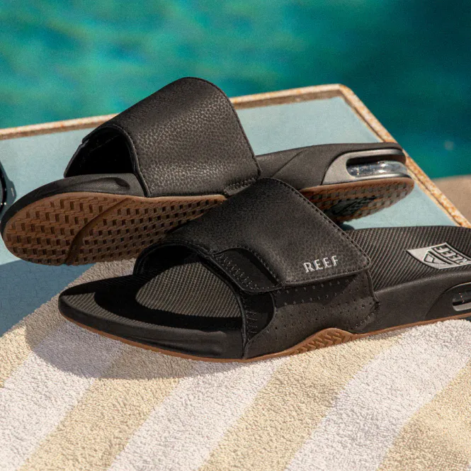 Hovedbilde Reef Fanning Slide flip flops black/silver herre