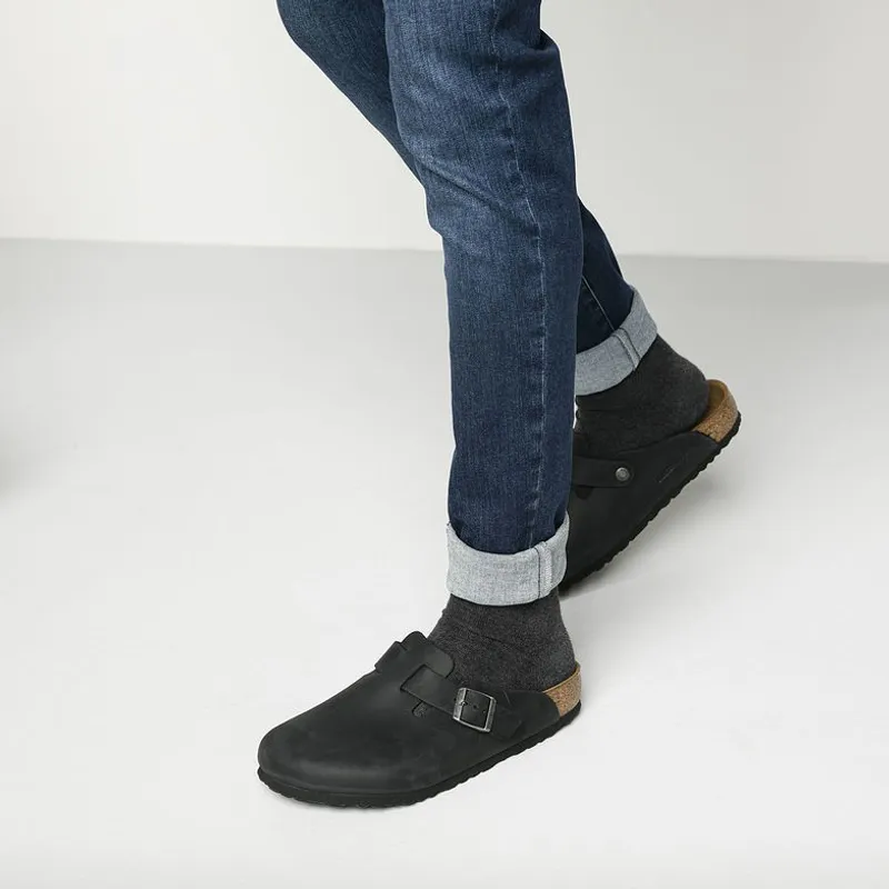 Birkenstock Boston Svart oljet skinn normal