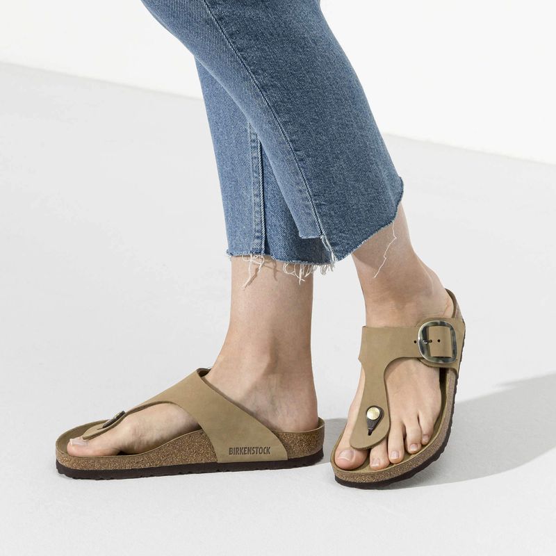 Birkenstock Gizeh Big Buckle Mud green skinn normal