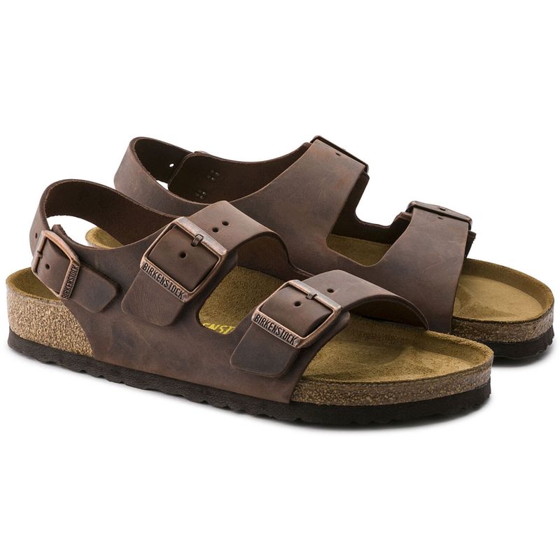 Birkenstock Milano Habana oljet skinn smal