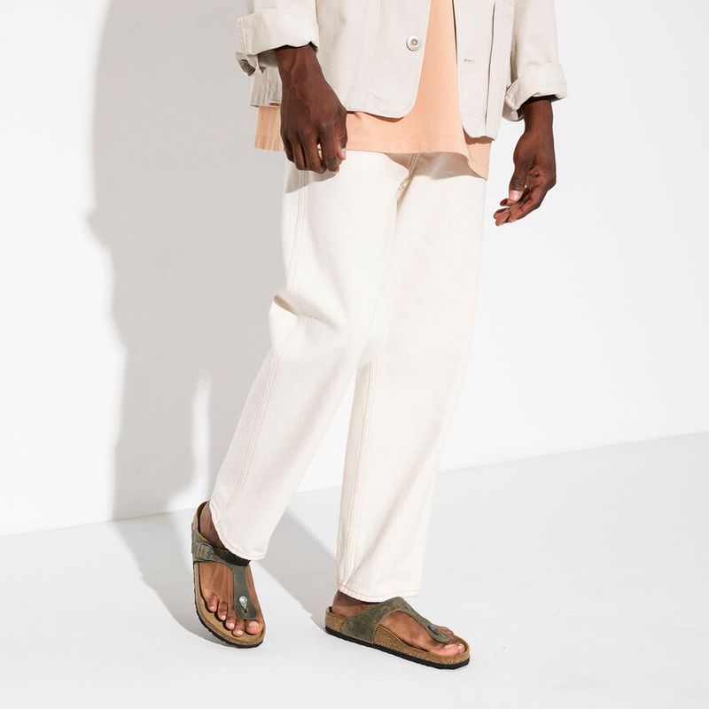 Birkenstock Gizeh Faded Khaki skinn normal