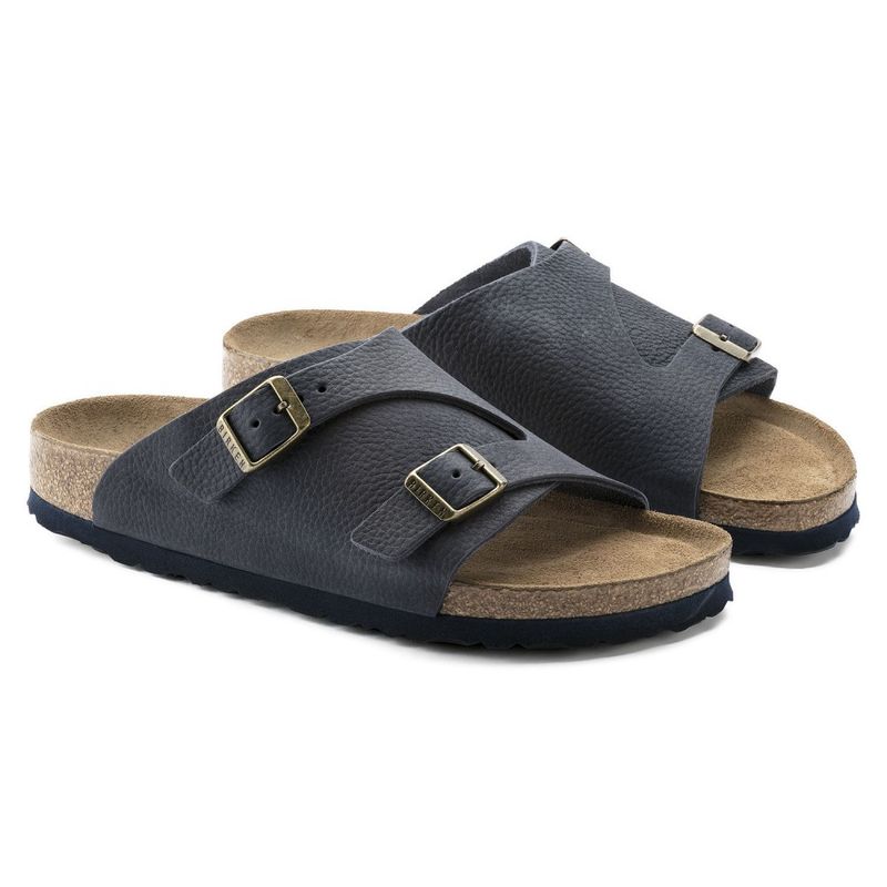 Birkenstock Zurich SFB Steer Indigo blå skinn myk normal