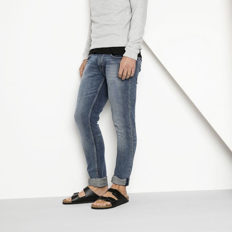 Birkenstock Arizona Svart skinn - smal