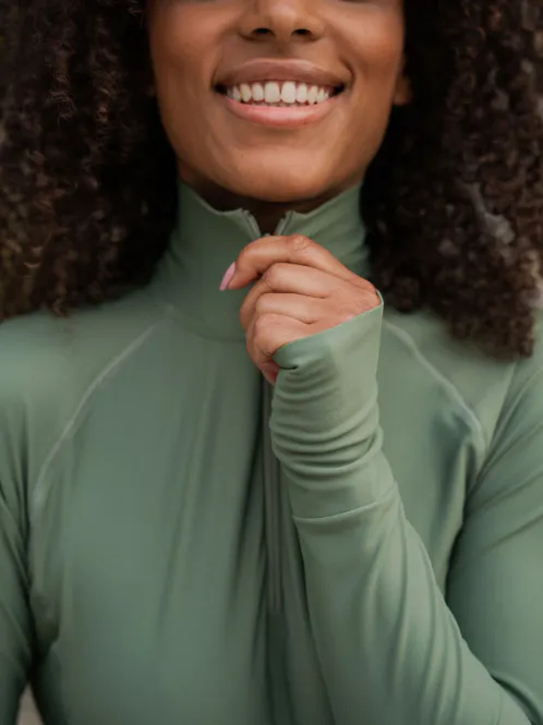 Hovedbilde CPH Cartel Elevate Long Zip Top army grønn Dame