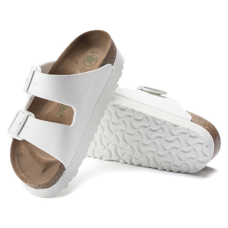 Birkenstock Arizona BF hvit vegan platå smal