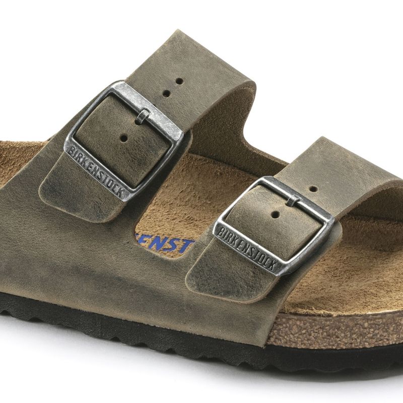 Birkenstock Arizona SFB Faded Khaki oljet skinn smal myk