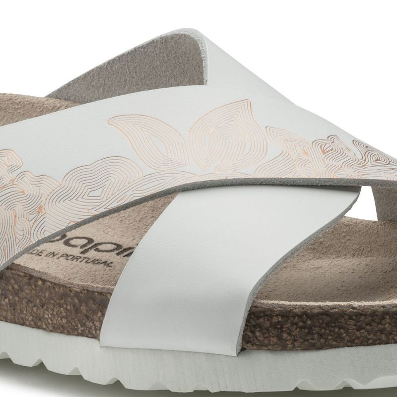 Birkenstock Papillio Daytona ornaments hvit/rosegull skinn smal