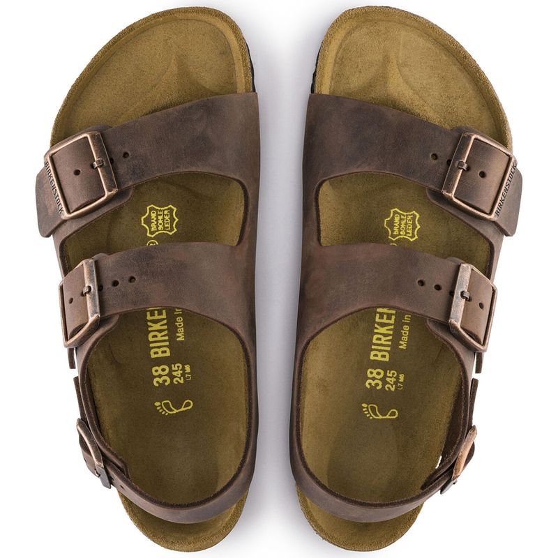 Birkenstock Milano Habana oljet skinn smal