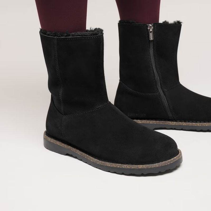 Birkenstock Uppsala Zip semsket skinn svart normal