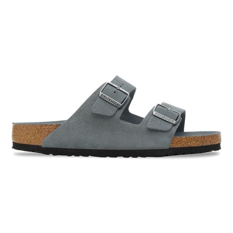 Birkenstock Arizona SFB Basalt Gray tonal semsket skinn myk smal