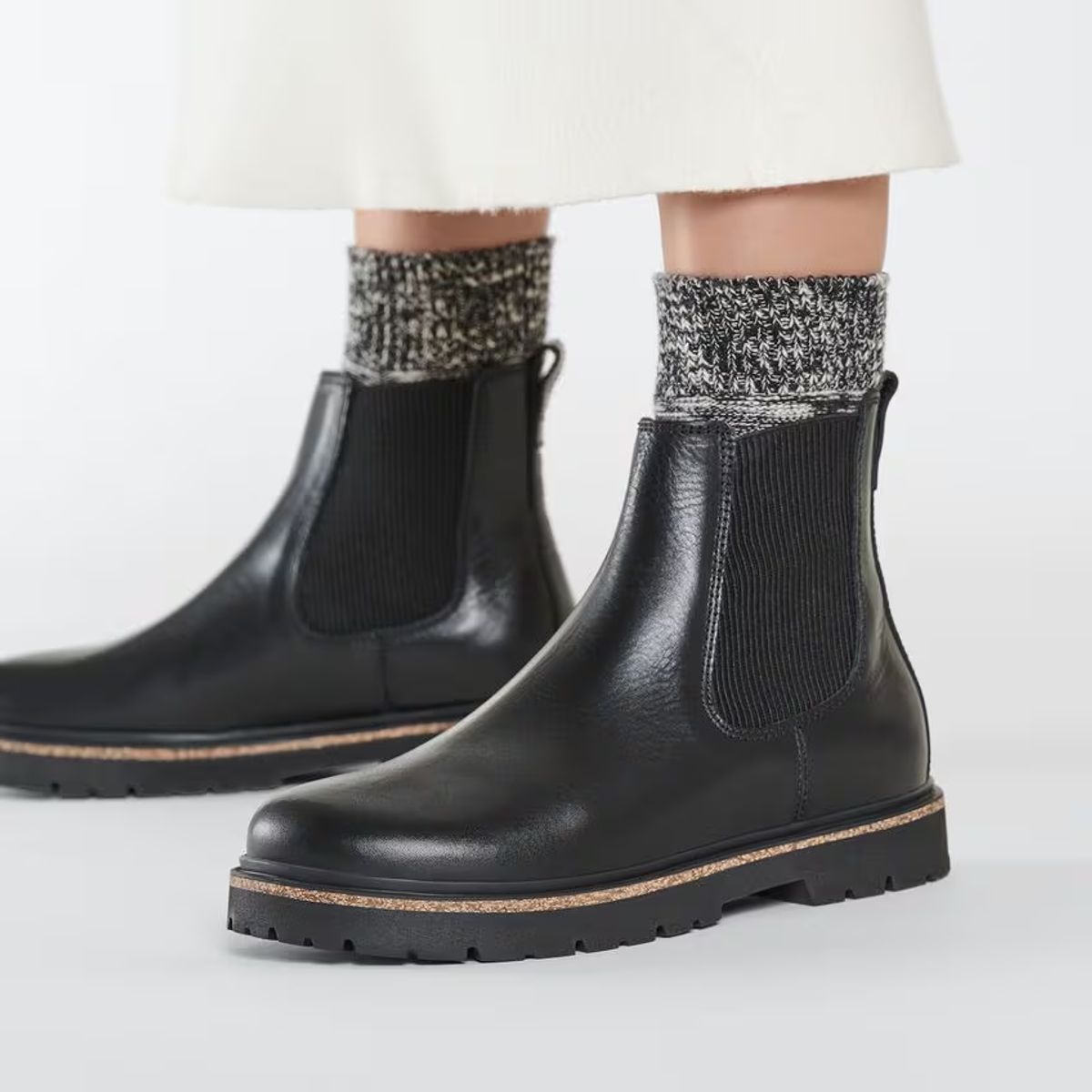 Birkenstock Highwood Slip on Mid Dame skinn svart normal