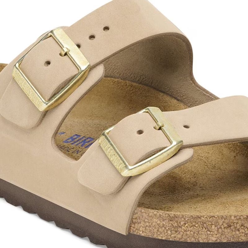 Birkenstock Arizona SFB Sandcastle nubuck skinn smal myk