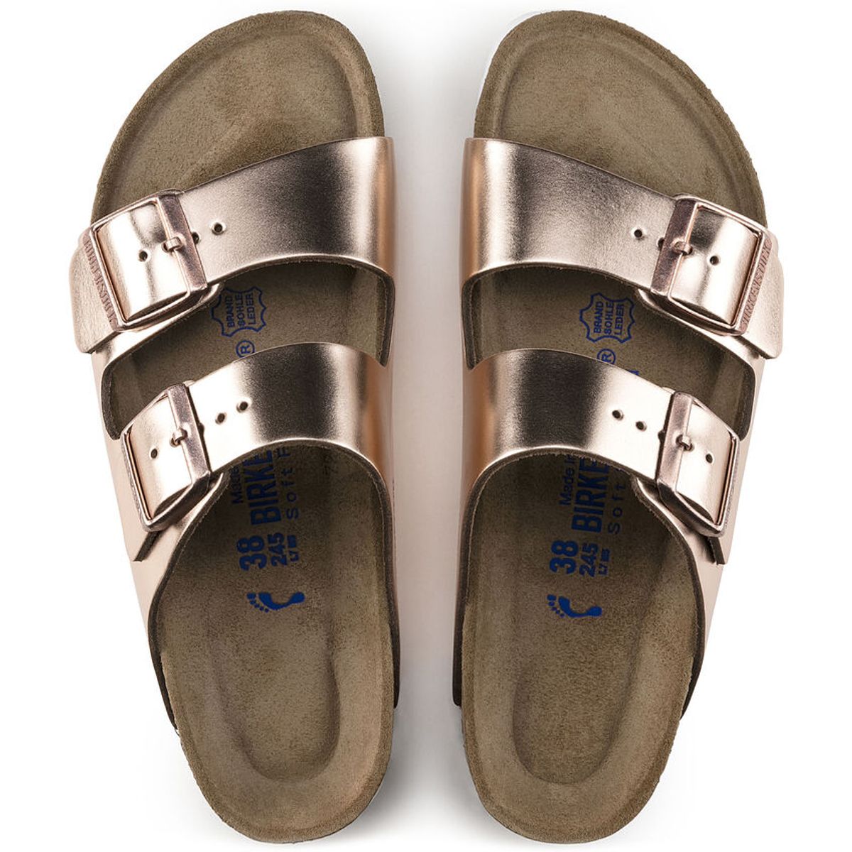 Birkenstock Arizona SFB Copper Met skinn myk - smal