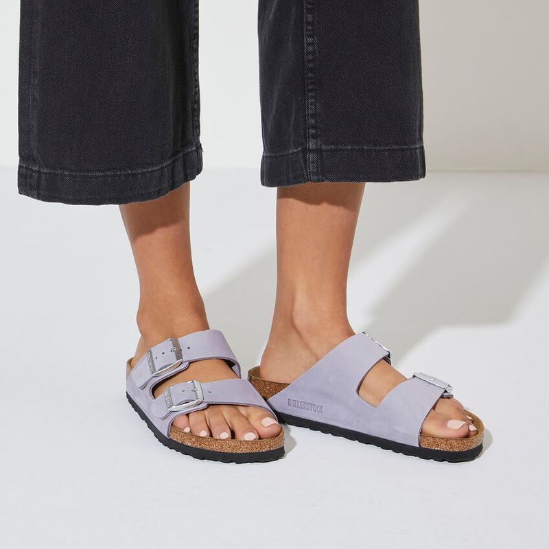 Birkenstock Arizona SFB Purple fog nubuk skinn smal myk