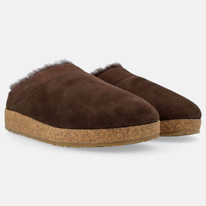 Haflinger Snowbird lammeull tøfler kaffe