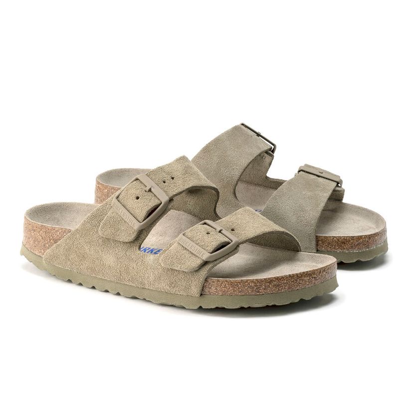 Birkenstock Arizona SFB Faded Khaki semsket skinn normal myk