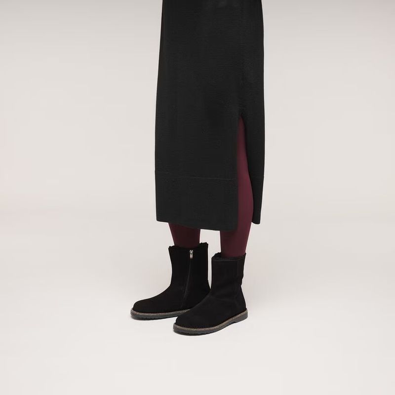 Birkenstock Uppsala Zip semsket skinn svart normal