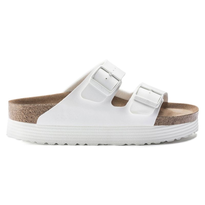 Birkenstock Arizona BF hvit vegan platå smal