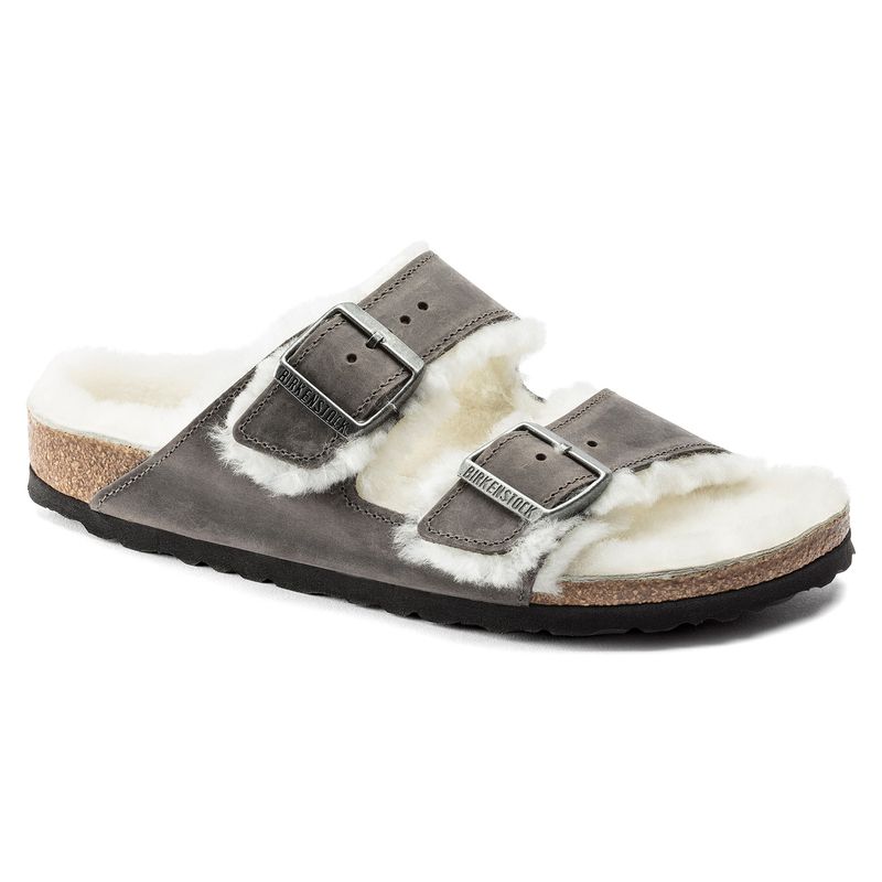 Birkenstock Arizona Shearling Iron skinn smal