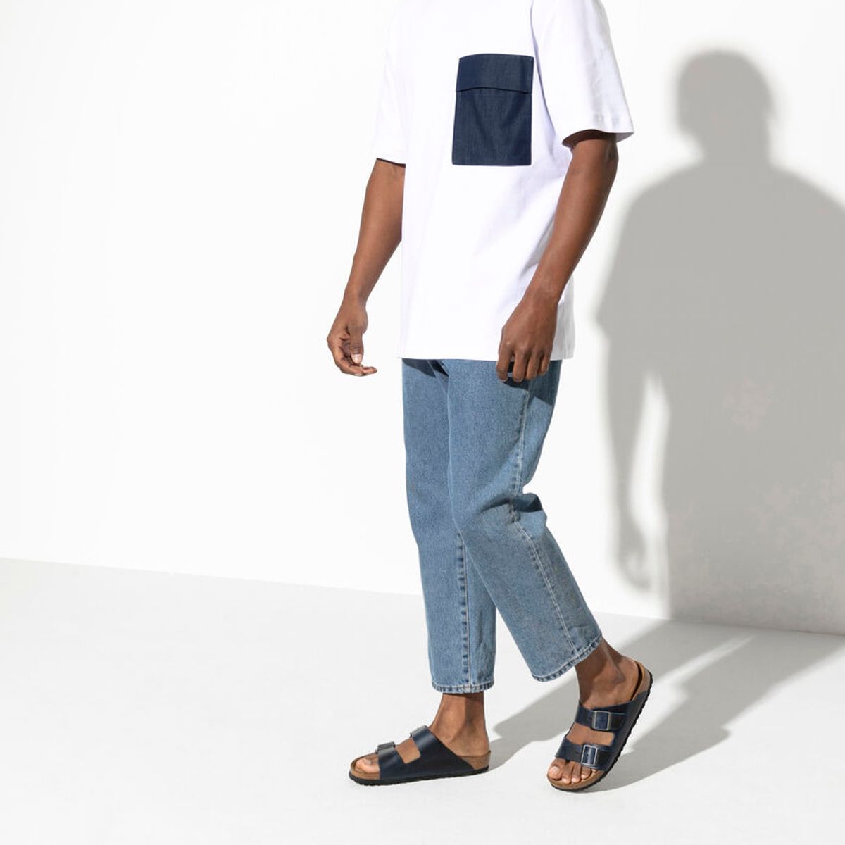 Birkenstock Arizona SFB Blå oljet skinn smal myk