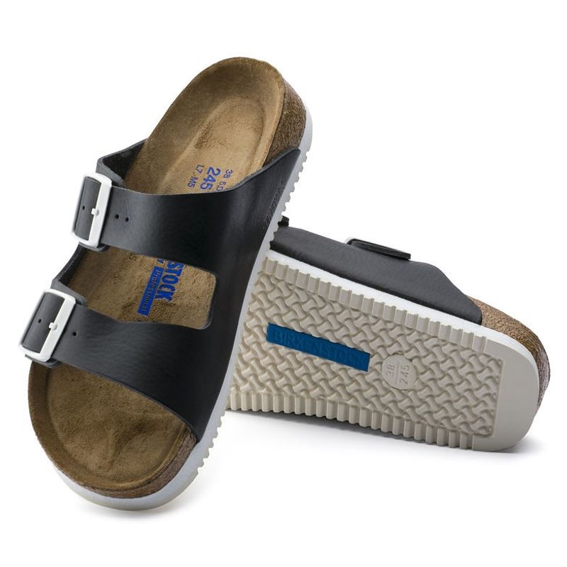 Birkenstock Arizona SL SFB svart skinn smal Myk