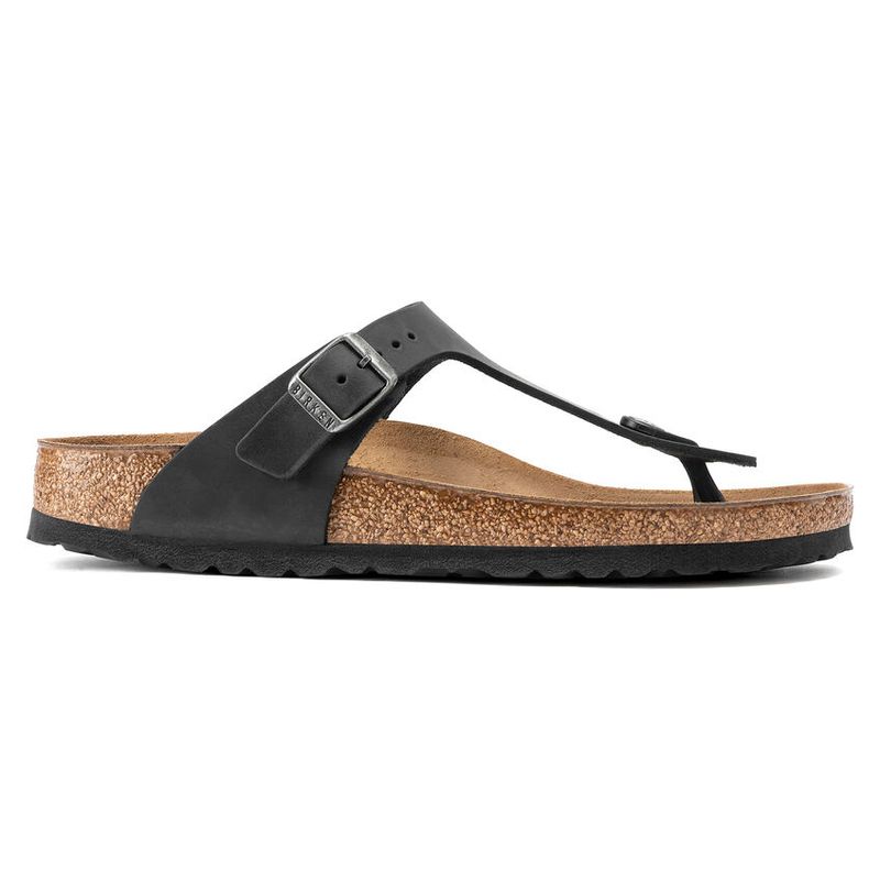 Birkenstock Gizeh Svart oljet skinn normal