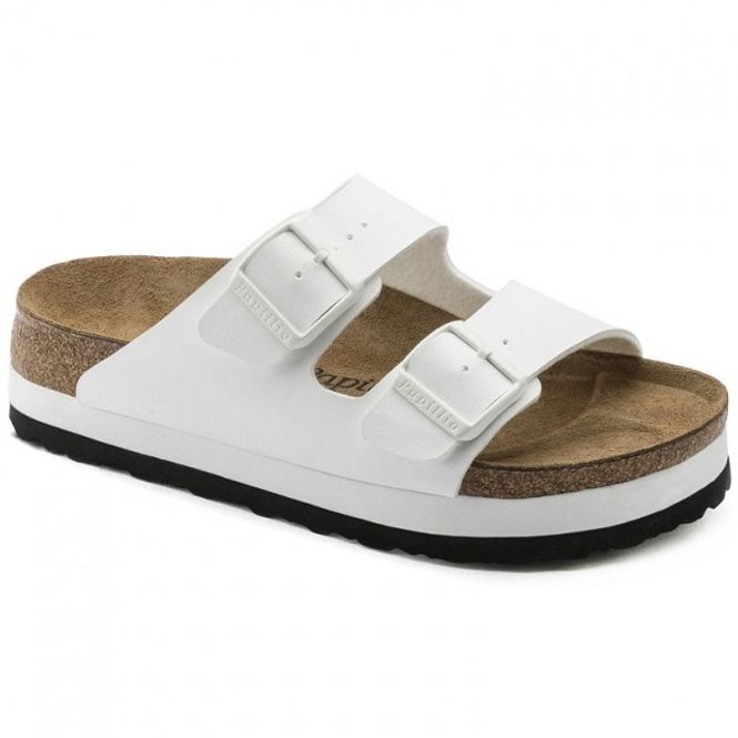 Hovedbilde Birkenstock Arizona BF hvite med høy såle smal