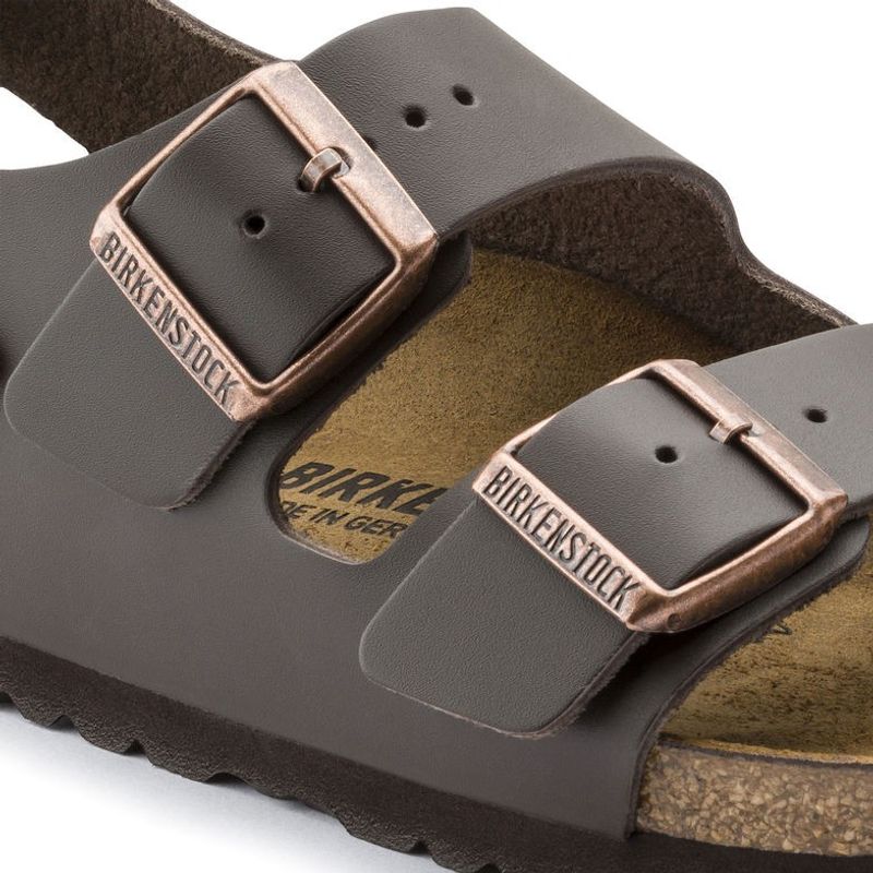 Birkenstock Milano Glatt skinn mørkebrun smal