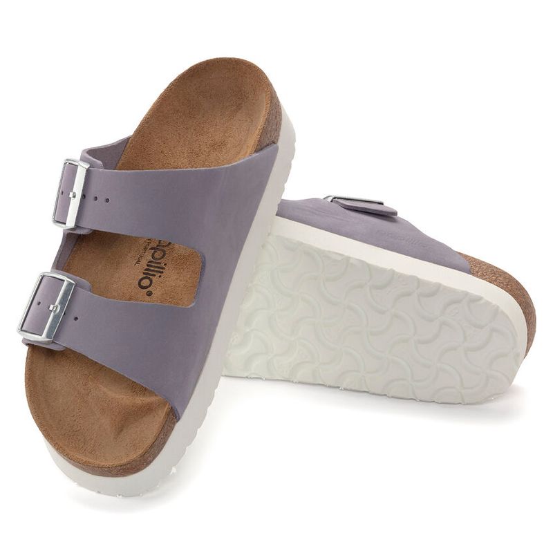 Birkenstock Arizona platform purple fog nubuck skinn smal