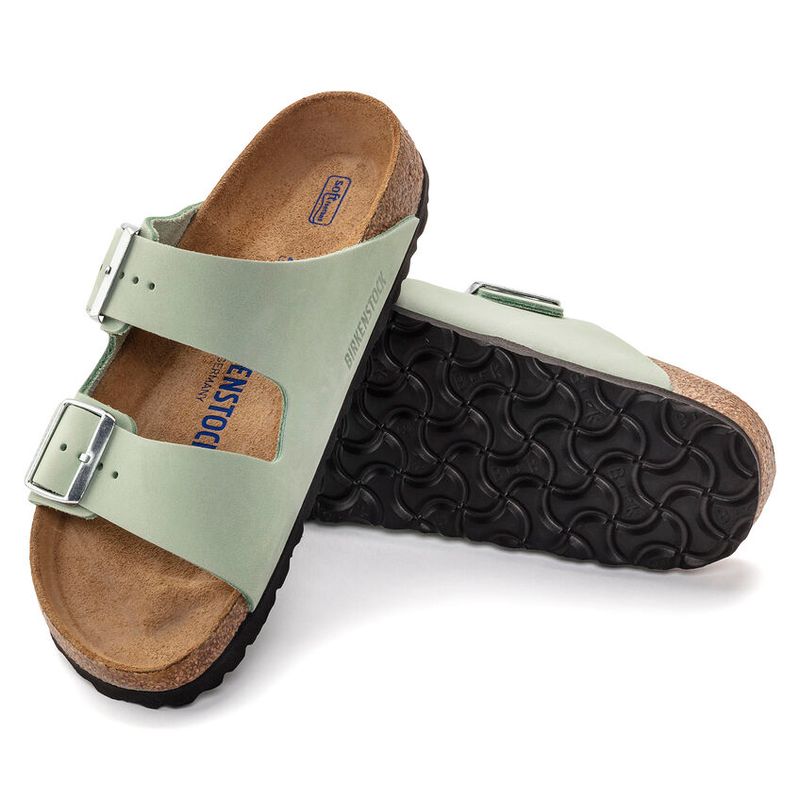 Birkenstock Arizona SFB Matcha green nubuck skinn smal myk