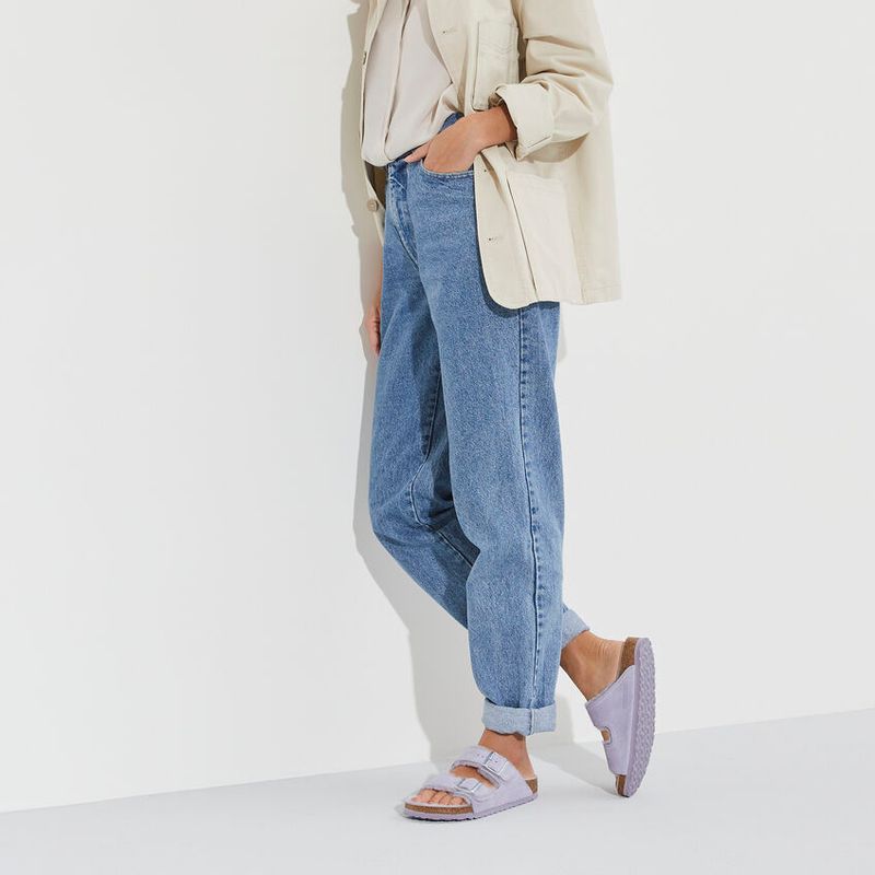 Birkenstock Arizona Shearling purple fog semsket skinn/lammeull 