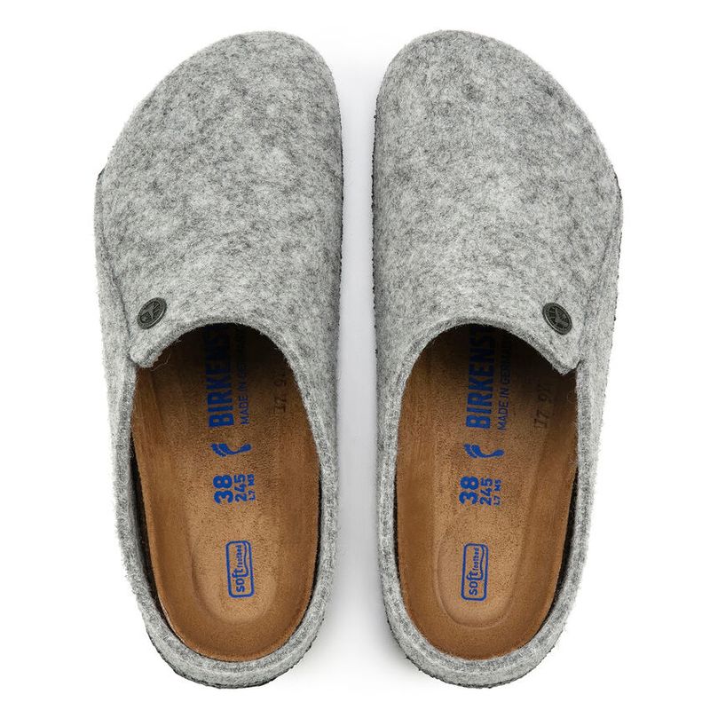 Birkenstock Zermatt SFB Lysegrå ull smal myk