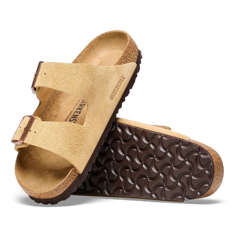 Birkenstock Arizona Latte cream semsket skinn smal myk