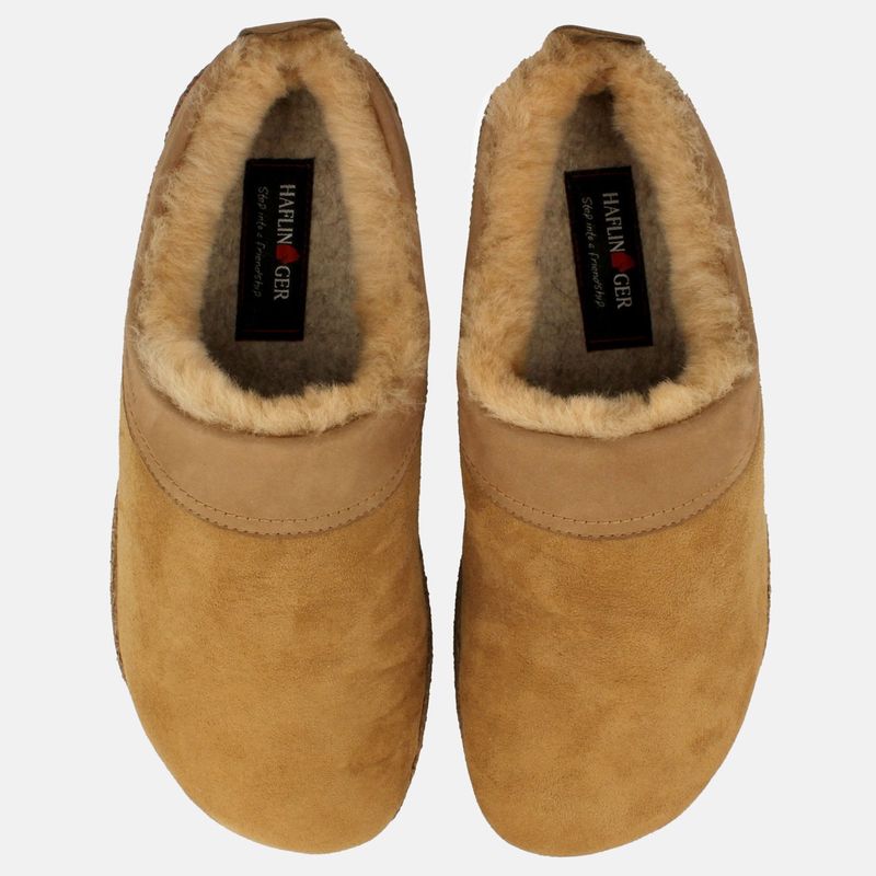 Haflinger Snowbird lammeull tøfler beige