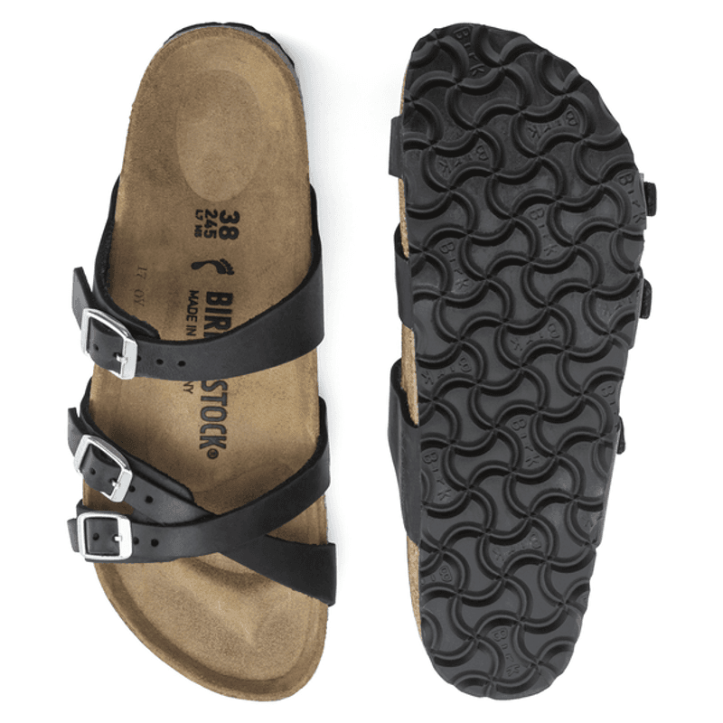 Birkenstock Franca naturlig oljet skinn svart normal