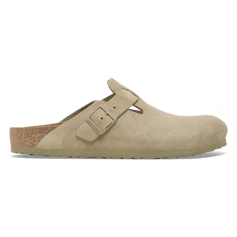 Birkenstock Boston faded khaki semsket skinn smal