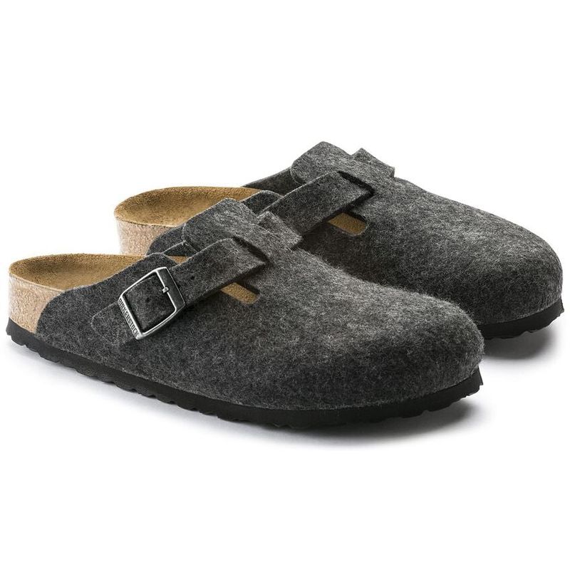 Birkenstock Boston Anthrazit ullfilt normal