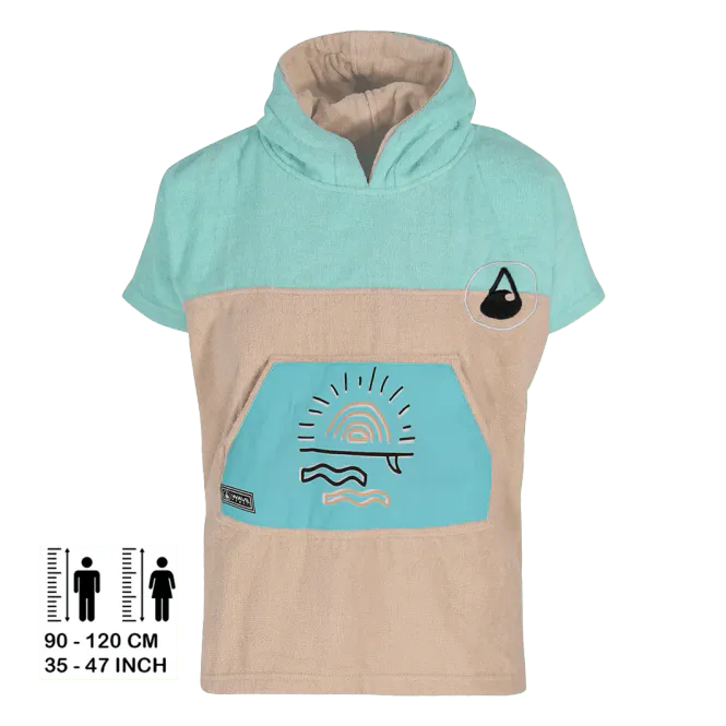 Hovedbilde Poncho håndkle Dropsi Beige/grønn Barn XXS