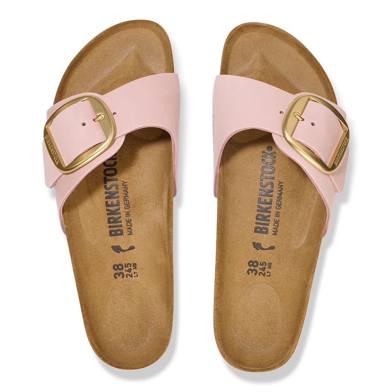 Birkenstock Madrid Big Buckle Soft Pink nubuck skinn smal