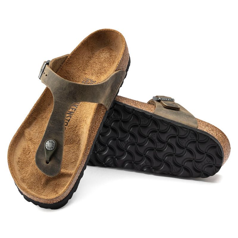 Birkenstock Gizeh Faded Khaki skinn normal